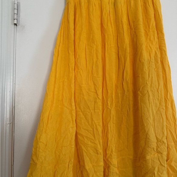 Yellow Button-Front Women's Skirt - Picture 3 of 5